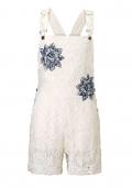 Marken-Spitzenlatzhose offwhite