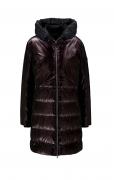 Marken-Steppjacke in Glanz-Optik schoko