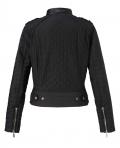 Marken-Steppjacke mit Leder schwarz