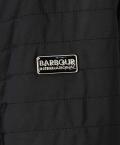 Marken-Steppjacke mit Leder schwarz