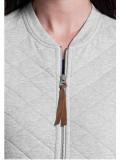 Marken-Steppsweatjacke grau-melange