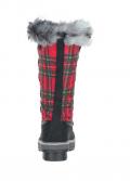 Marken-Stiefel mit Webpelz schwarz-rot