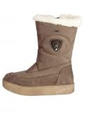 Marken-Stiefel mit Webpelz taupe
