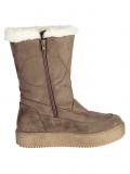 Marken-Stiefel mit Webpelz taupe