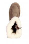 Marken-Stiefel mit Webpelz taupe