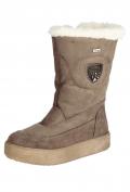 Marken-Stiefel mit Webpelz taupe