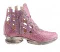 Marken-Stiefelette flieder-pink
