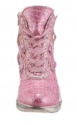 Marken-Stiefelette flieder-pink