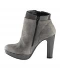 Marken-Stiefelette grau-taupe