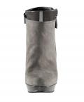 Marken-Stiefelette grau-taupe