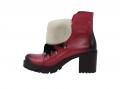 Marken-Stiefelette mit Lammfell rot