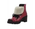 Marken-Stiefelette mit Lammfell rot