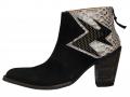 Marken-Stiefelette mit Pythonleder schwarz