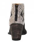 Marken-Stiefelette mit Pythonleder schwarz