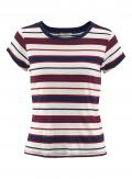 Marken-Streifenshirt rot-blau-ecru