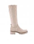 Marken-Stretch-Lederstiefel sand Größe 35 EU / 2.5 UK