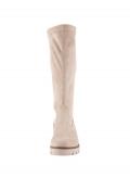 Marken-Stretch-Lederstiefel sand Größe 35 EU / 2.5 UK