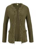 Marken-Strickjacke oliv