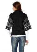 Marken-Strickjacke schwarz-weiß