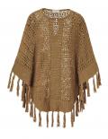 Marken-Strickponcho camel Gr. XS/S