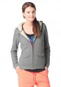 Marken-Sweatjacke grau