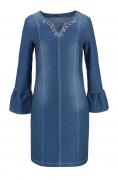 Marken-Sweatkleid im Jeanslook blau