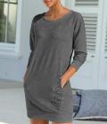 Marken-Sweatkleid mit Logoprint anthrazit