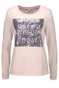 Marken-Sweatshirt mit Pailletten rosé
