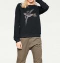 Marken-Sweatshirt mit Perlen schwarz