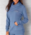 Marken-Sweatshirt mit Stehkragen jeansblau