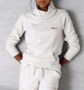 Marken-Sweatshirt mit Stehkragen natur