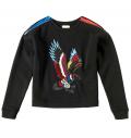 Marken-Sweatshirt mit Stickerei schwarz