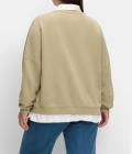 Marken-Sweatshirt mitWordingprint und Strass beige