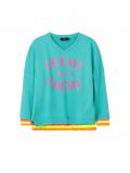 Marken-Sweatshirt türkis-bunt