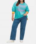 Marken-Sweatshirt türkis-bunt