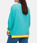 Marken-Sweatshirt türkis-bunt