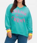 Marken-Sweatshirt türkis-bunt