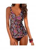 Marken-Tankini bordeaux-bunt