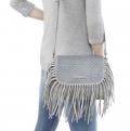 Marken-Tasche grau mit Fransen