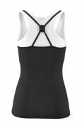 Marken-Top+Sportbustier schwarz-weiß