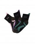 Marken-Trekkingsocken im 3er Pack schwarz- bunt