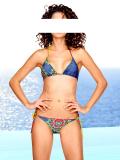 Marken-Triangel-Bikini blau-bunt