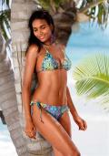 Marken-Triangel-Bikini grün-bunt