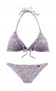 Marken-Triangel-Bikini weiß-bunt Gr. 34 A/B-Cup