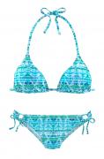 Marken-Triangelbikini blau-bunt C/D-Cup