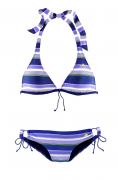 Marken-Triangelbikini blau-gestreift