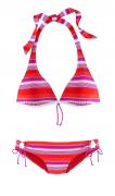 Marken-Triangelbikini rot-gestreift