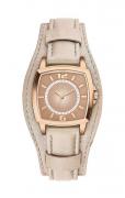 Marken-Uhr beige-roségoldfarben