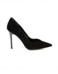 Marken-Veloursleder-Pumps schwarz