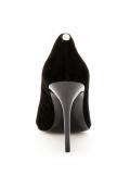 Marken-Veloursleder-Pumps schwarz